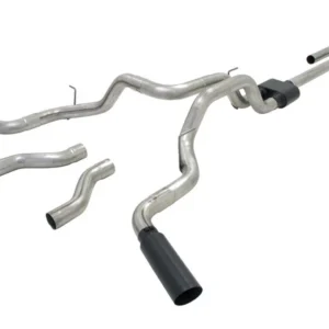 Flowmaster Outlaw Dual Exhaust System with Black Tips; Side/Rear Exit (09-10 5.4L F-150, Excluding Raptor)